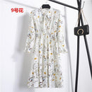 Beautiful !!!! 2018 123 Fashion Spring Summer New Women Long Sleeved Dress Retro Collar Casual Slim Dresses Floral Printing Chiffon