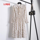 Beautiful !!!! 2018 456 Fashion Spring Summer New Women Long Sleeved Dress Retro Collar Casual Slim Dresses Floral Printing Chiffon