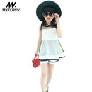 MXTOPPY Girls Clothing Set 2018 New Summer Sleeveless Toddler Girl Top + Shorts Girls Suit Kids Clothes Children Clothing Sets