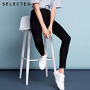 SELECTED Brand 2018 NEW regular full length jeans Office lady style pencil pants high waist black jeans 417232524