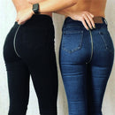 Black Jeans Woman 2018 New Sexy Back Zipper Denim Pants Skinny Pencil Pants Stretch Trousers Jeans Dropshipping